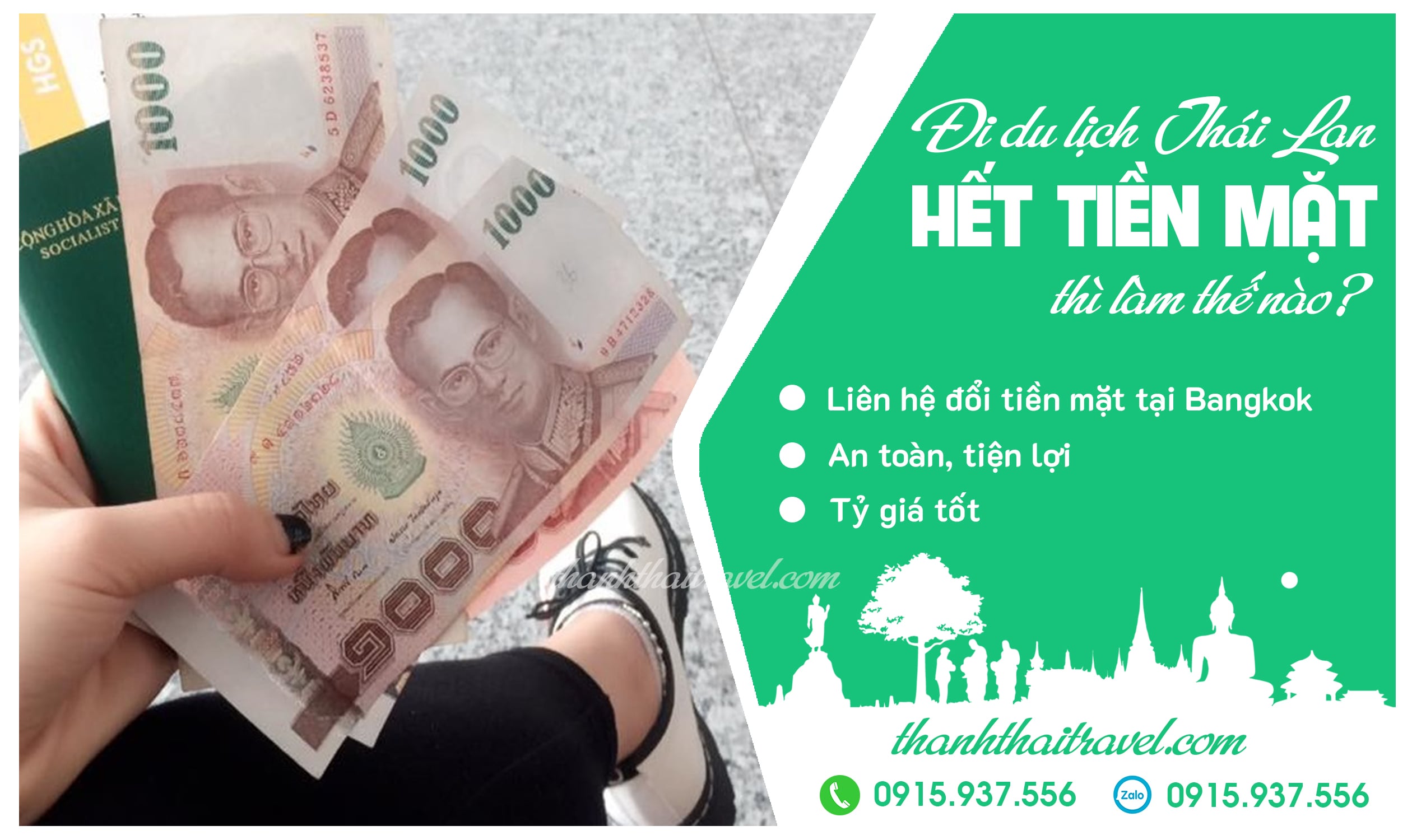 đổi tiền khi du lịch thái