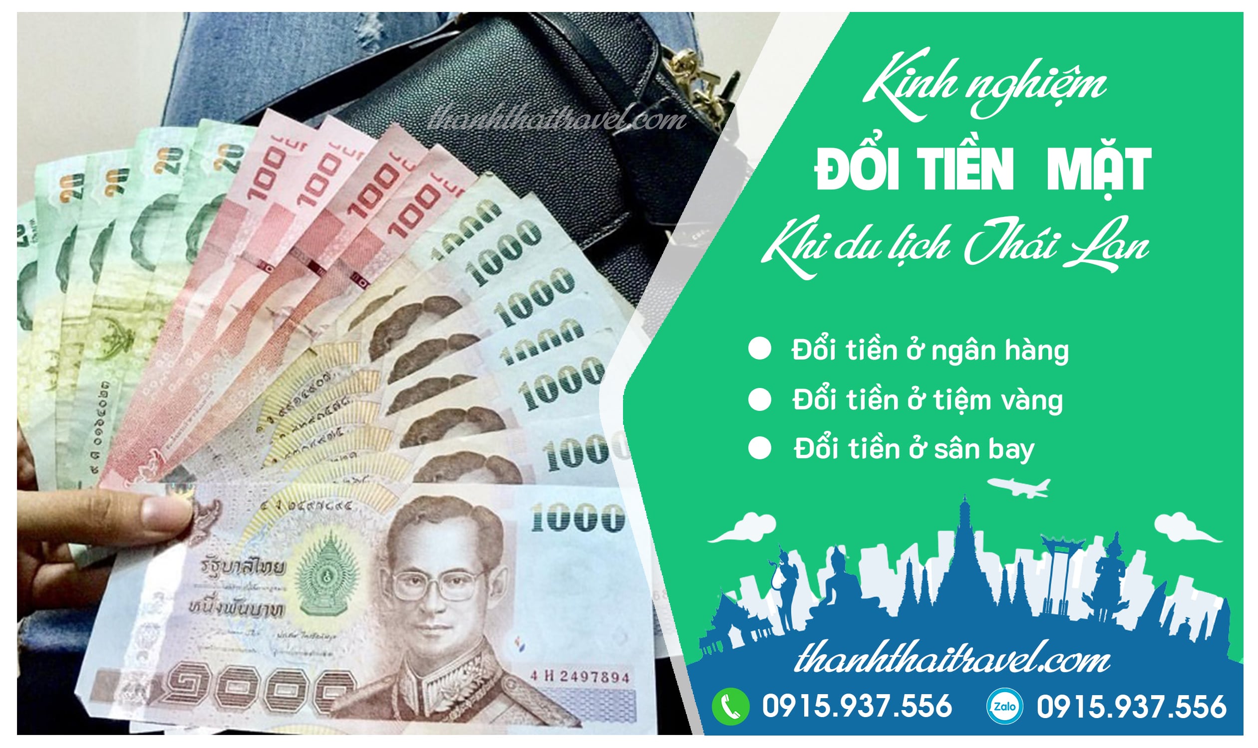 đổi tiền khi du lịch thái