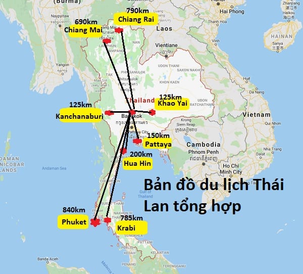 Khoảng cách từ Bangkok đi Pattaya là 150km