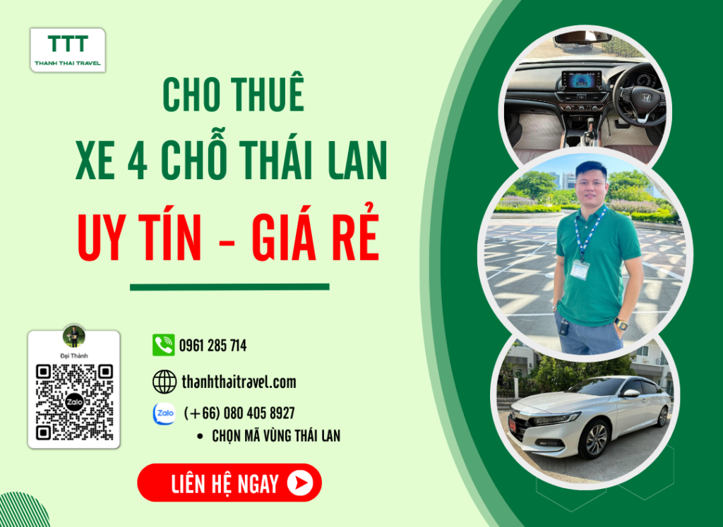 Thành Thái Travel cho thuê xe 4 chỗ Thái Lan giá rẻ